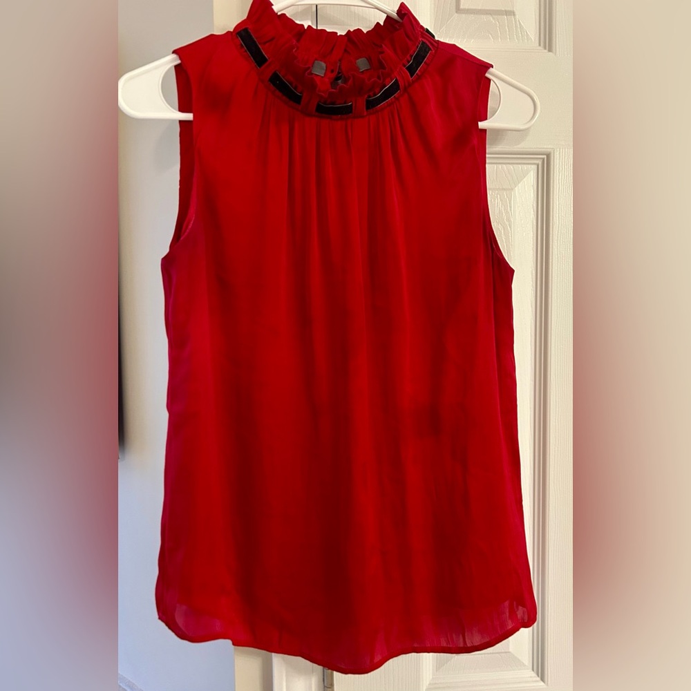 Talbots Vibrant Red Sleeveless Blouse
